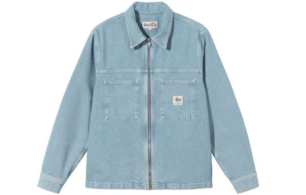 Stussy  Denim Zip Up Work Shirt  