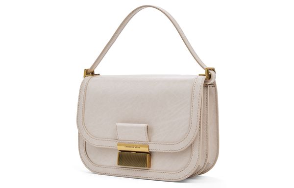CHARLES&KEITH ck  PU    Dark Moss/Black/Oat