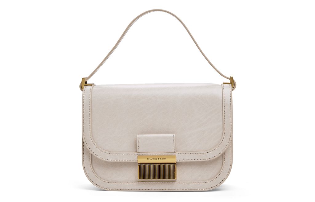 CHARLES&KEITH ck  PU    Dark Moss/Black/Oat