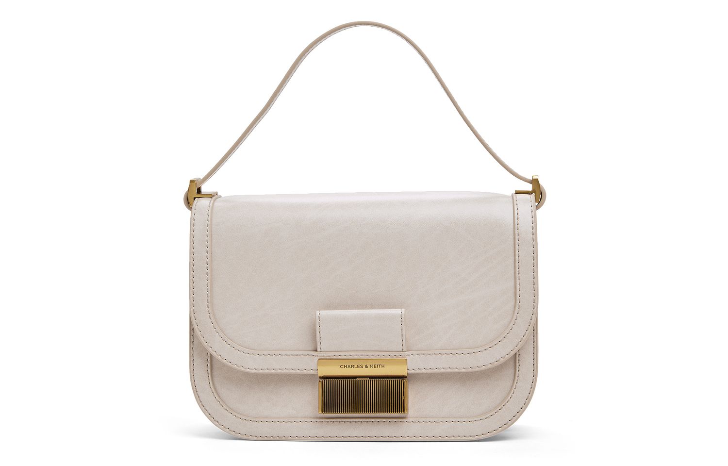 CHARLES&KEITH ck  PU    Dark Moss/Black/Oat