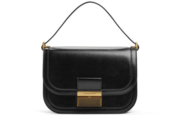 CHARLES&KEITH ck  PU    Dark Moss/Black/Oat