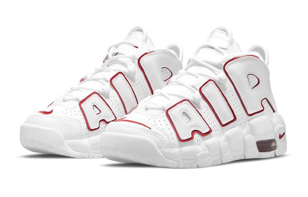 Nike Air More Uptempo "White Varsity Red Outline" GS 2021