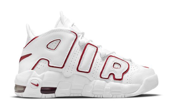 Nike Air More Uptempo "White Varsity Red Outline" GS 2021